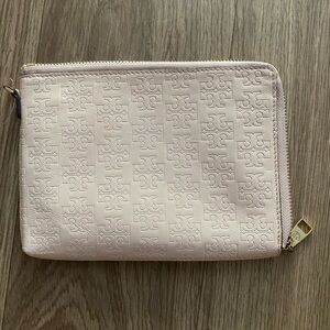 Tory Burch Cream Embossed Clutch